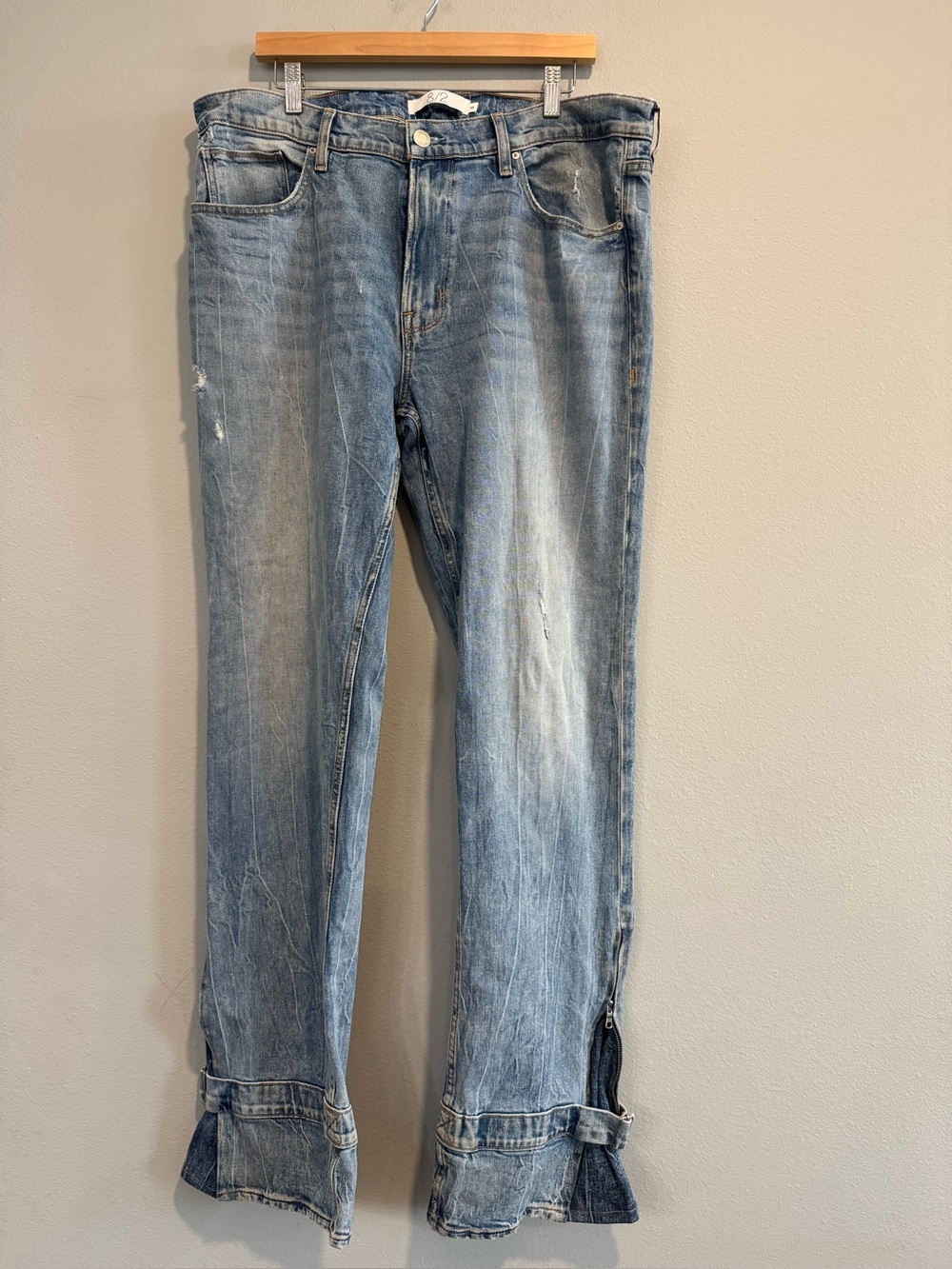 Hudson X Brandon Williams Light Wash Distressed Kick Flare Jack Jeans NEW 38 - Picture 2 of 11